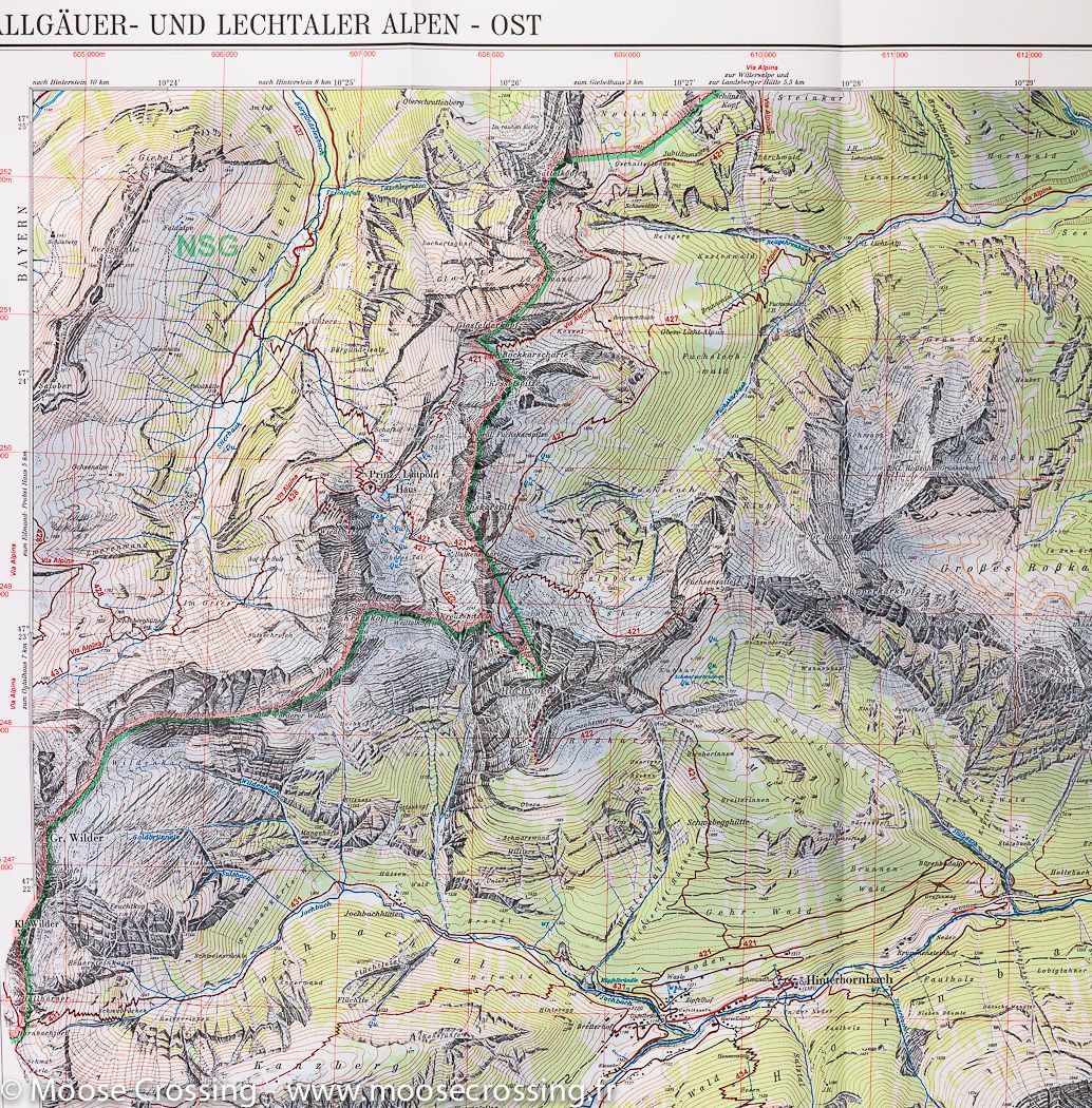Carte de randonnée - Alpes d'Allgäu & Lechtal Est (Allemagne, Autriche), n° 2/2 | Alpenverein carte de randonnée Alpenverein