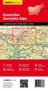 Carte de randonnée - Alpes Kamniques & Savinja (Slovénie) | Kartografija carte de randonnée Kartografija