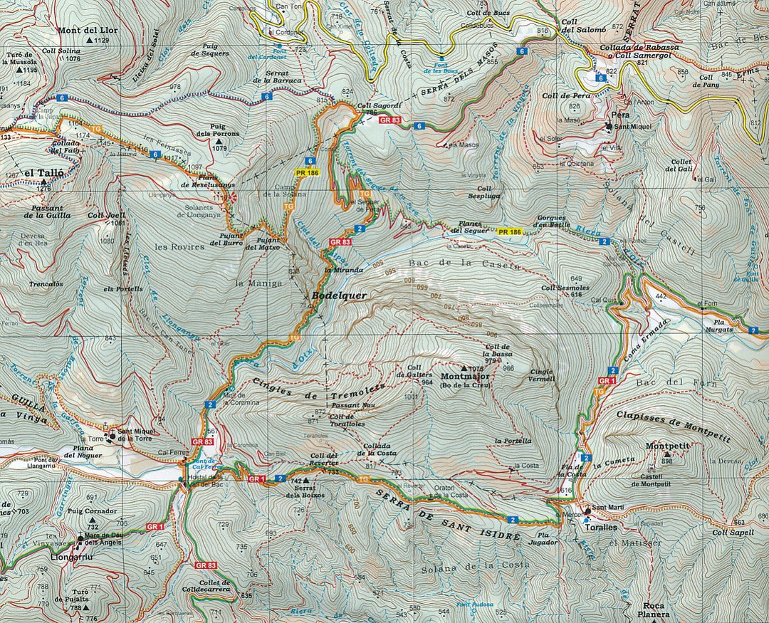 Carte de randonnée - Alta Garrotxa, Comanegra, Bassegoda, el Mont (Pyrénées catalanes) | Alpina carte pliée Editorial Alpina 