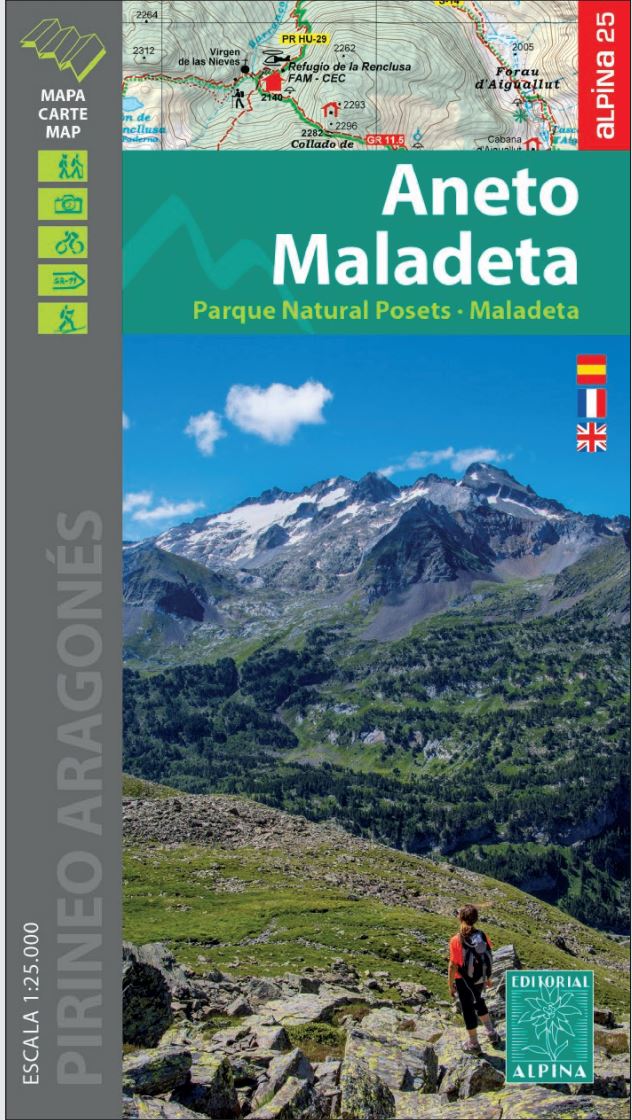 Carte de randonnée - Aneto, Massif de la Maladeta & Vallées de Benasque et Barravés (Pyrénées) | Alpina carte pliée Editorial Alpina 
