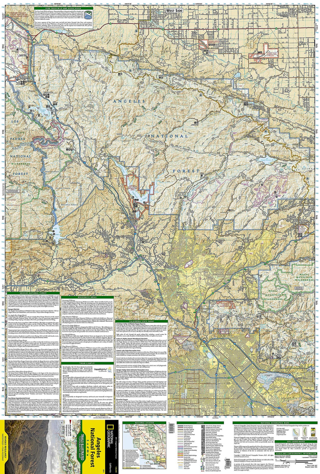 Carte de randonnée - Angeles National Forest (Californie), n° 811 | National Geographic carte pliée National Geographic 