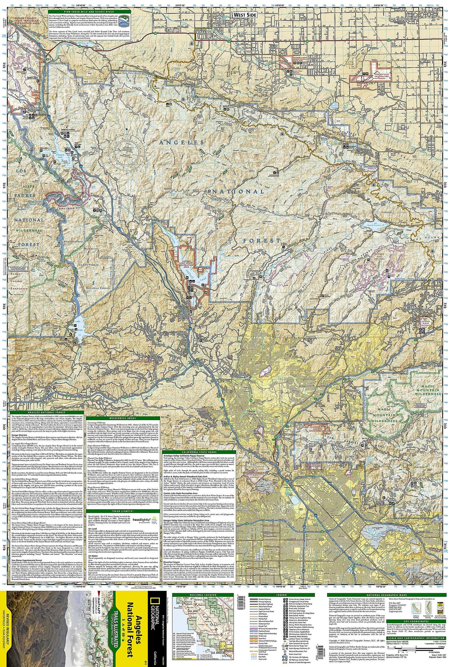 Carte de randonnée n° 811 - Angeles National Forest (Californie) | National Geographic carte de randonnée National Geographic