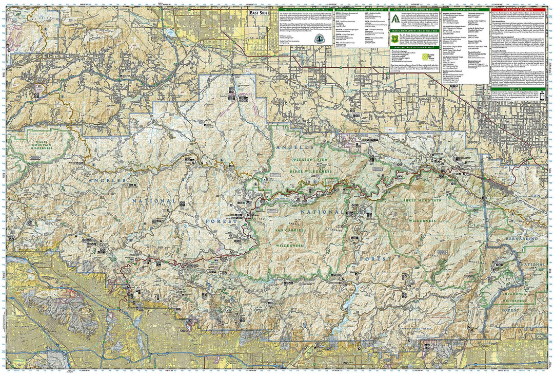 Carte de randonnée - Angeles National Forest (Californie), n° 811 | National Geographic carte pliée National Geographic 