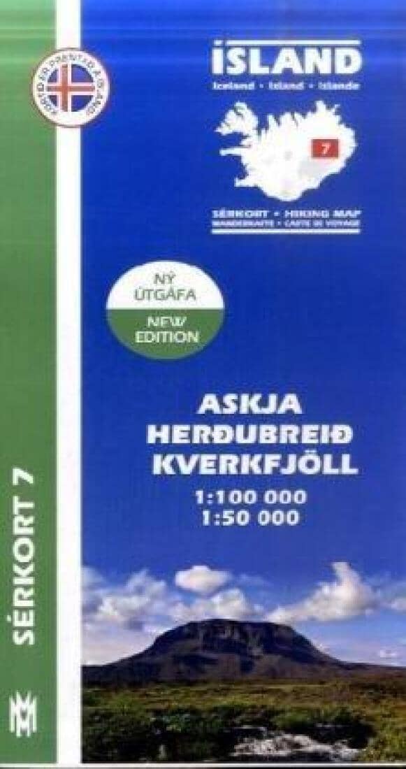 Askja & Heroub hiking map | Mal og menning Hiking Map 