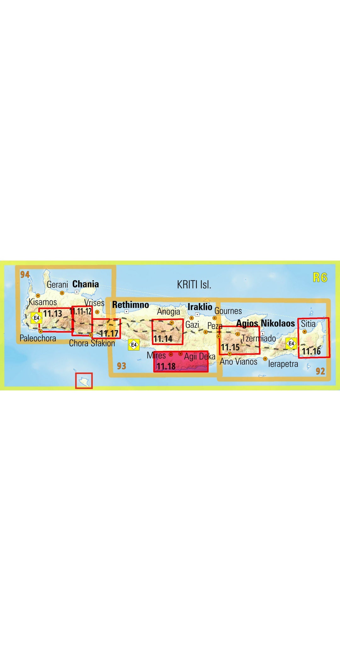 Carte de randonnée - Asterousia, Phaistos (Crète) | Anavasi carte pliée Anavasi 
