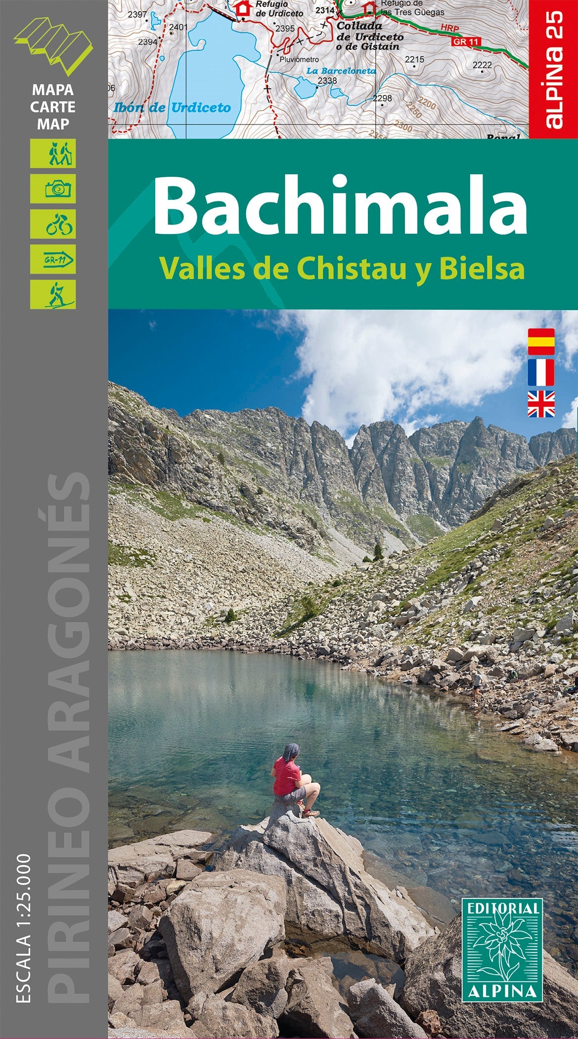 Carte de randonnée - Bachimala, Valles de Chistau y Bielsa (Pyrénées aragonaises) | Alpina carte de randonnée Editorial Alpina