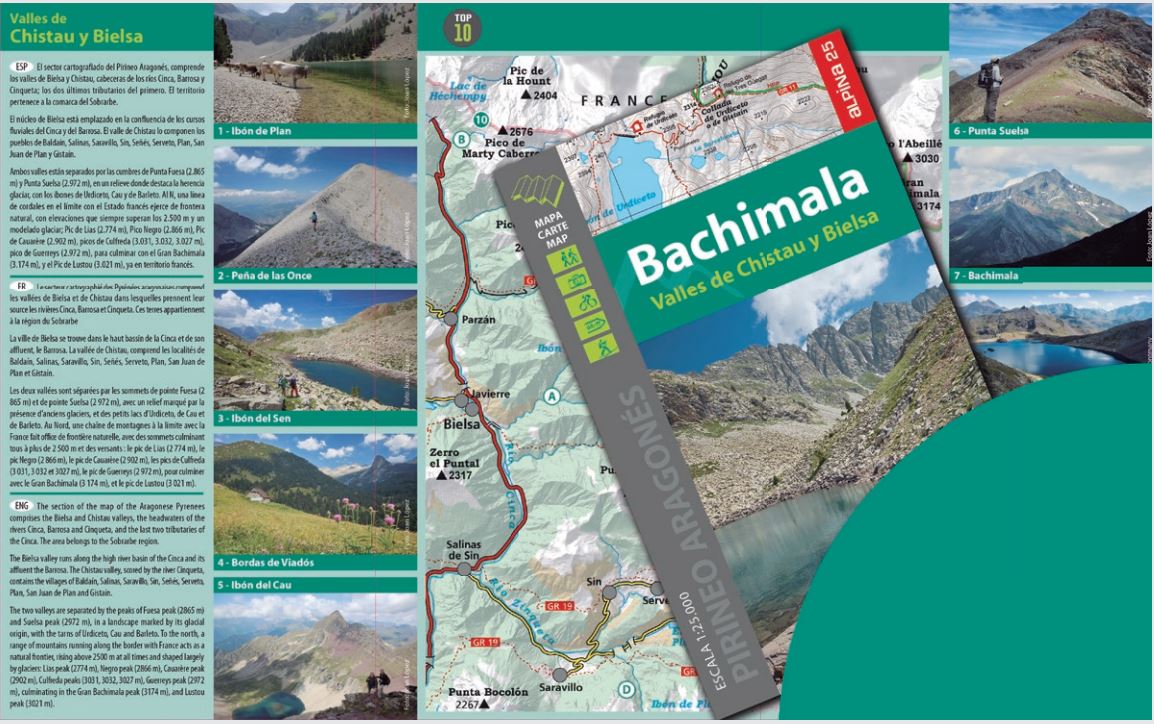 Carte de randonnée - Bachimala, Valles de Chistau y Bielsa (Pyrénées aragonaises) | Alpina carte de randonnée Editorial Alpina