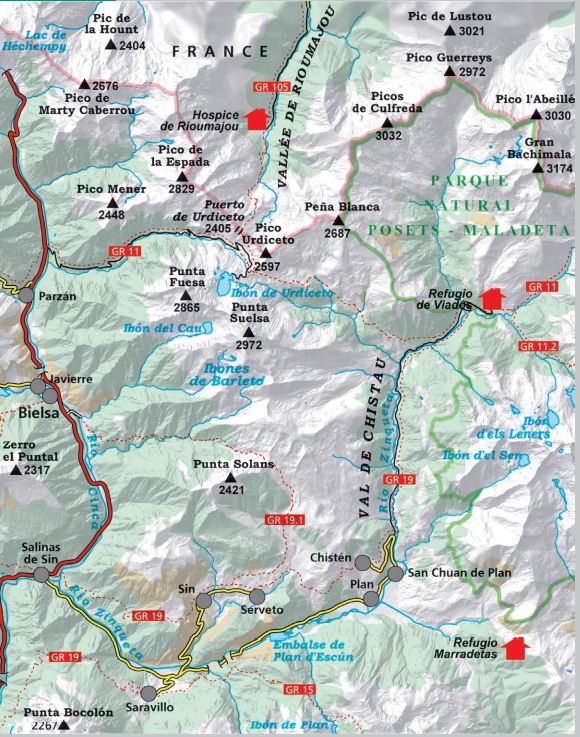 Carte de randonnée - Bachimala, Valles de Chistau y Bielsa (Pyrénées aragonaises) | Alpina carte de randonnée Editorial Alpina