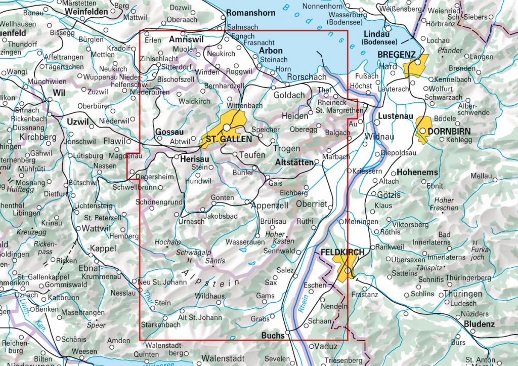 Carte de randonnée backcountry n° HKF.WK.02 - Appenzellerland, Säntis (Suisse) | Hallwag carte de randonnée Hallwag