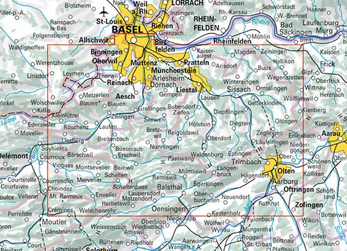 Carte de randonnée backcountry n° HKF.WK.09 - Baselland (Suisse) | Hallwag carte de randonnée Hallwag