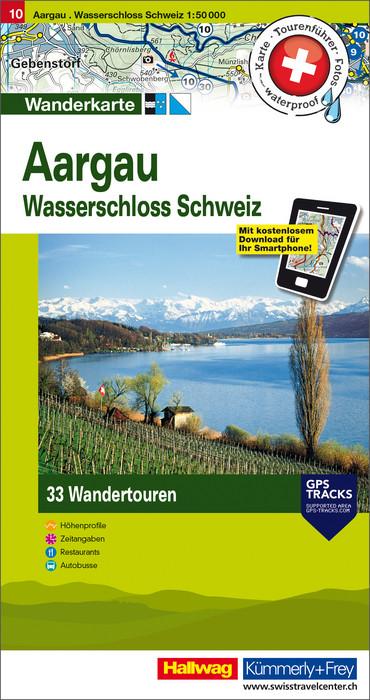 Carte de randonnée backcountry n° HKF.WK.10 - Aargau, Wasserschloss Schweiz (Suisse) | Hallwag carte de randonnée Hallwag