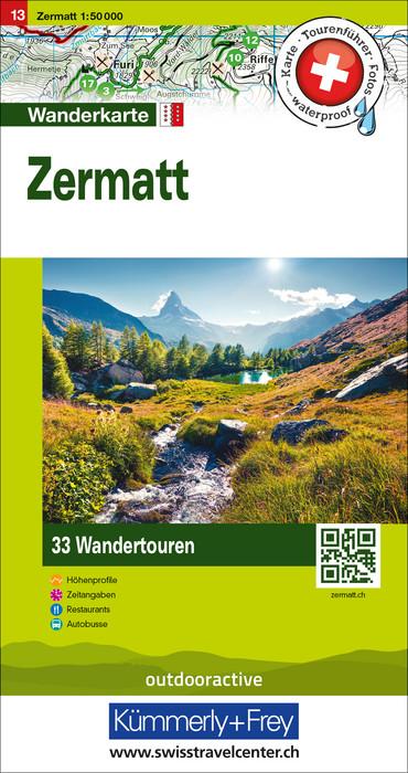 Carte de randonnée backcountry n° HKF.WK.13 - Zermatt (Suisse) | Hallwag carte pliée Hallwag 