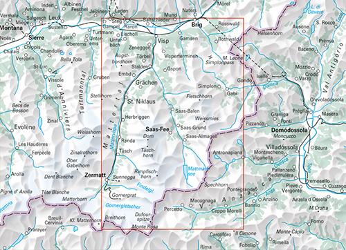 Carte de randonnée backcountry n° HKF.WK.14 - Saas-Fee, Saastal (Suisse) | Hallwag carte de randonnée Hallwag