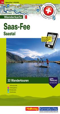 Carte de randonnée backcountry n° HKF.WK.14 - Saas-Fee, Saastal (Suisse) | Hallwag carte de randonnée Hallwag Default Title