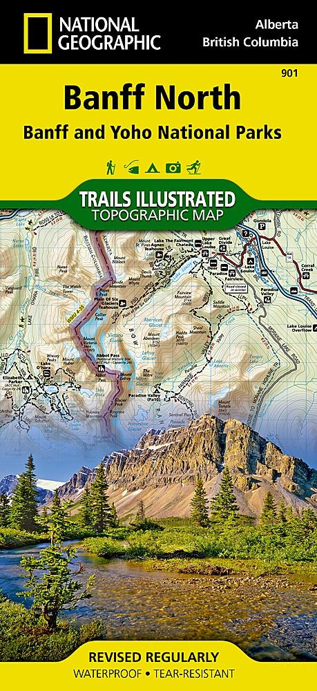 Carte de randonnée - Banff Nord (Banff & Yoho National Parks) | National Geographic - La Compagnie des Cartes