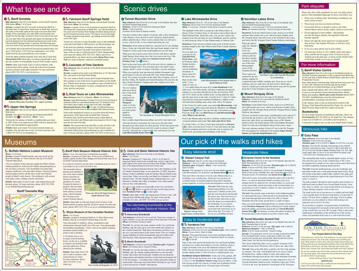 Carte de randonnée - Banff Up-Close (Alberta) | Gem Trek carte de randonnée Gem Trek Publishing