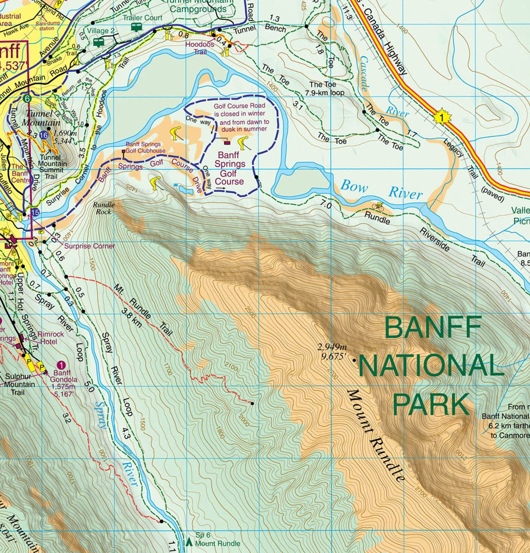 Carte de randonnée - Banff Up-Close (Alberta) | Gem Trek carte pliée Gem Trek Publishing 