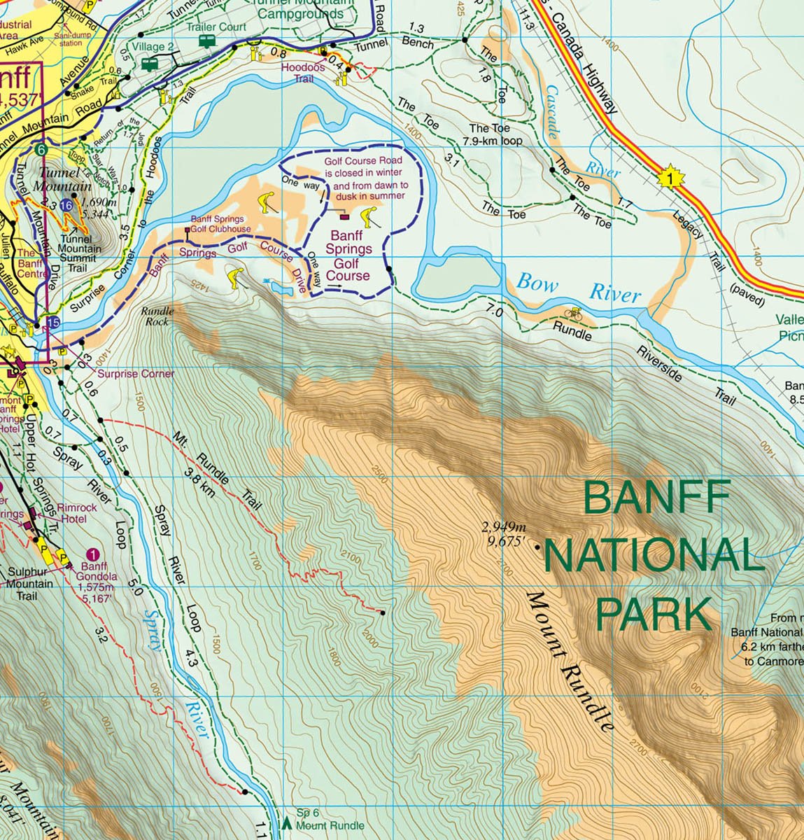 Carte de randonnée - Banff Up-Close (Alberta) | Gem Trek carte de randonnée Gem Trek Publishing