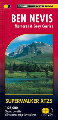 Carte de randonnée - Ben Nevis, Mamores & Grey Corries XT25 | Harvey Maps - Superwalker maps carte pliée Harvey Maps 