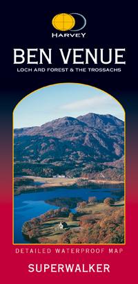 Carte de randonnée - Ben Venue, Loch Ard Forest & The Trossachs | Harvey Maps - Superwalker maps carte de randonnée Harvey Maps