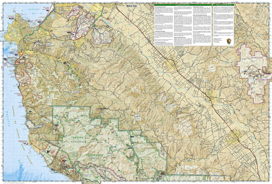 Carte de randonnée - Big Sur, Ventana Wilderness, Los Padres National Forest (Californie), n° 814 | National Geographic carte pliée National Geographic 