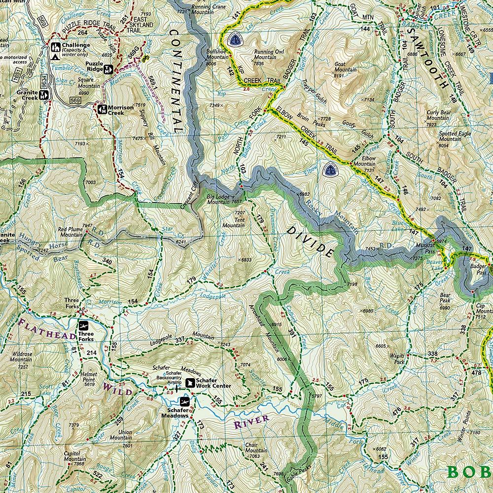 Carte de randonnée - Bob Marshall Wilderness (Montana) | National Geographic carte pliée National Geographic 