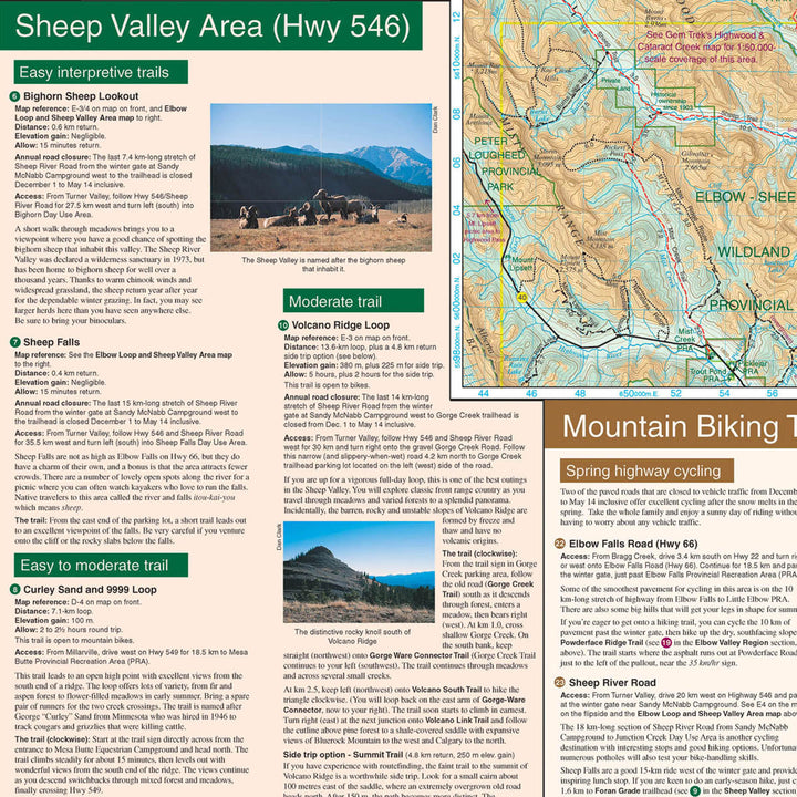 Carte de randonnée - Bragg Creek & Sheep Valley (région de Kananaskis, Alberta) | Gem Trek carte pliée Gem Trek Publishing 