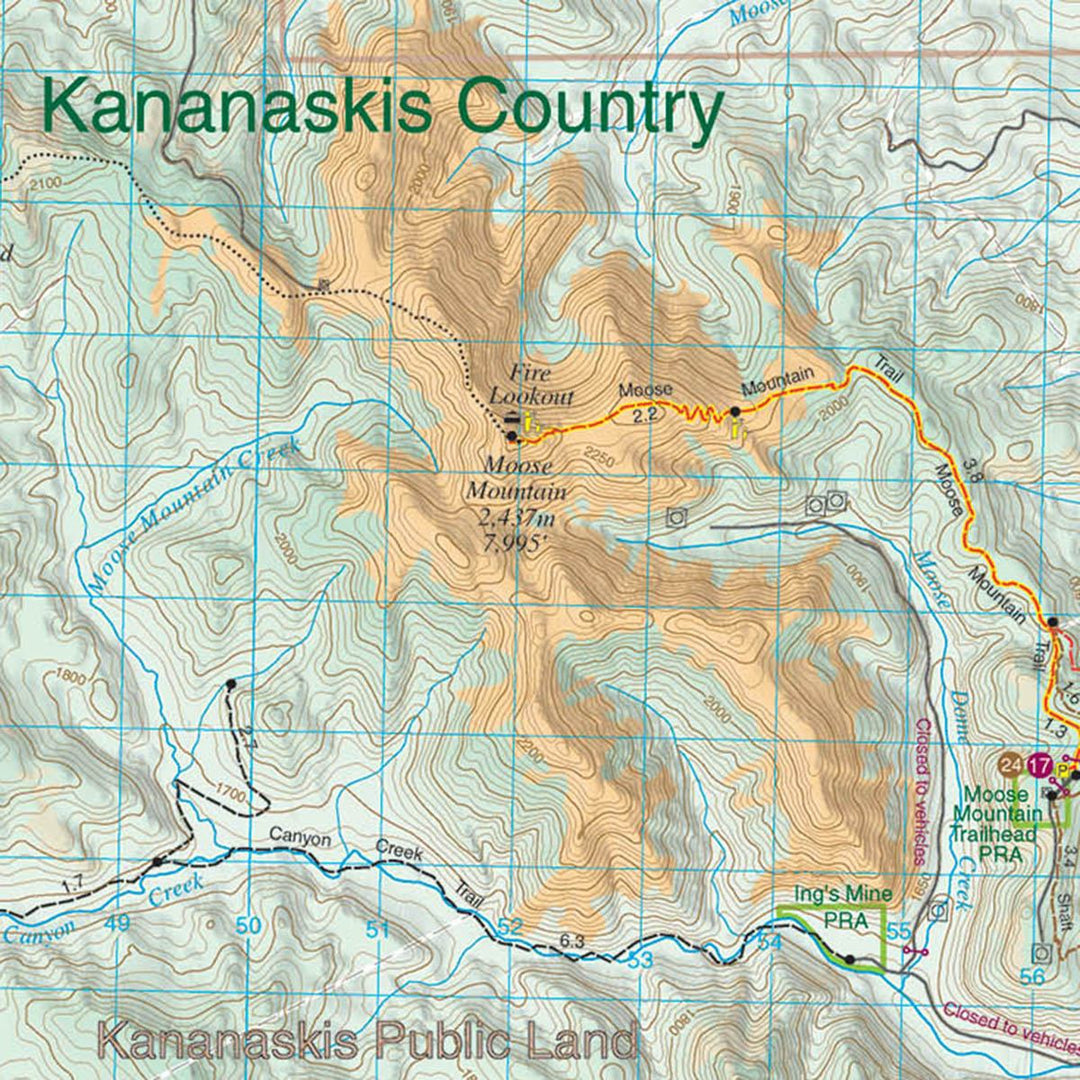 Carte de randonnée - Bragg Creek & Sheep Valley (région de Kananaskis, Alberta) | Gem Trek carte pliée Gem Trek Publishing 