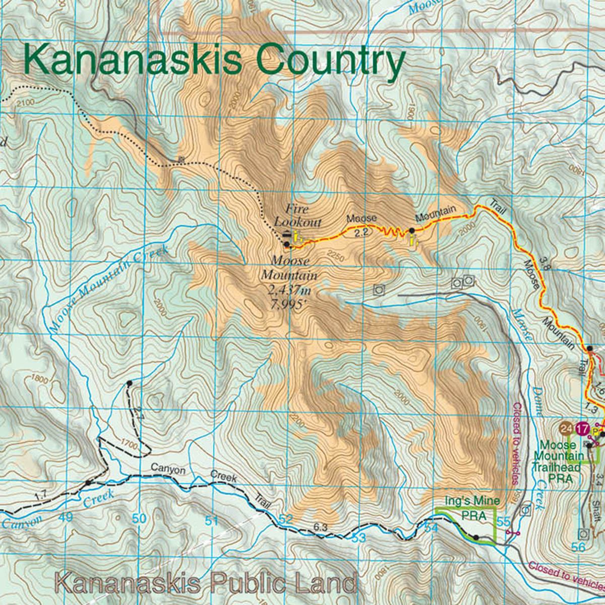 Carte de randonnée - Bragg Creek & Sheep Valley (région de Kananaskis, Alberta) | Gem Trek carte de randonnée Gem Trek Publishing