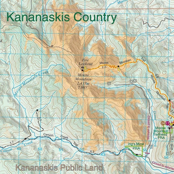 Carte de randonnée - Bragg Creek & Sheep Valley (région de Kananaskis, Alberta) | Gem Trek carte pliée Gem Trek Publishing 