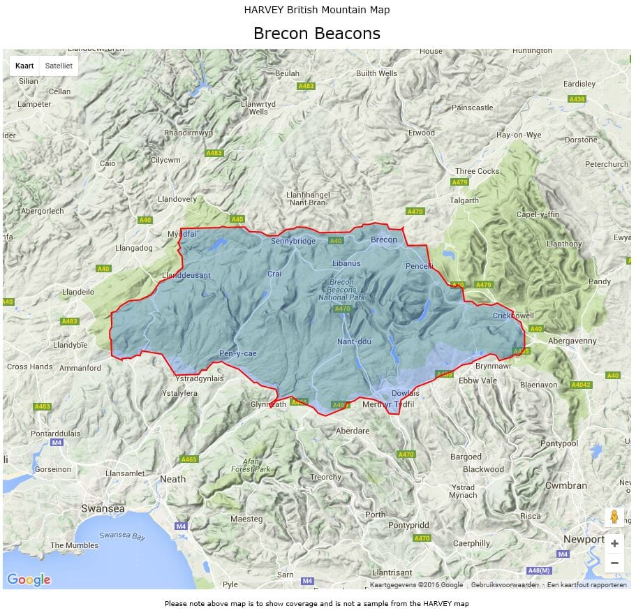 Carte de randonnée - Brecon Beacons XT40 BMM | Harvey Maps - British Mountain carte de randonnée Harvey Maps Default Title