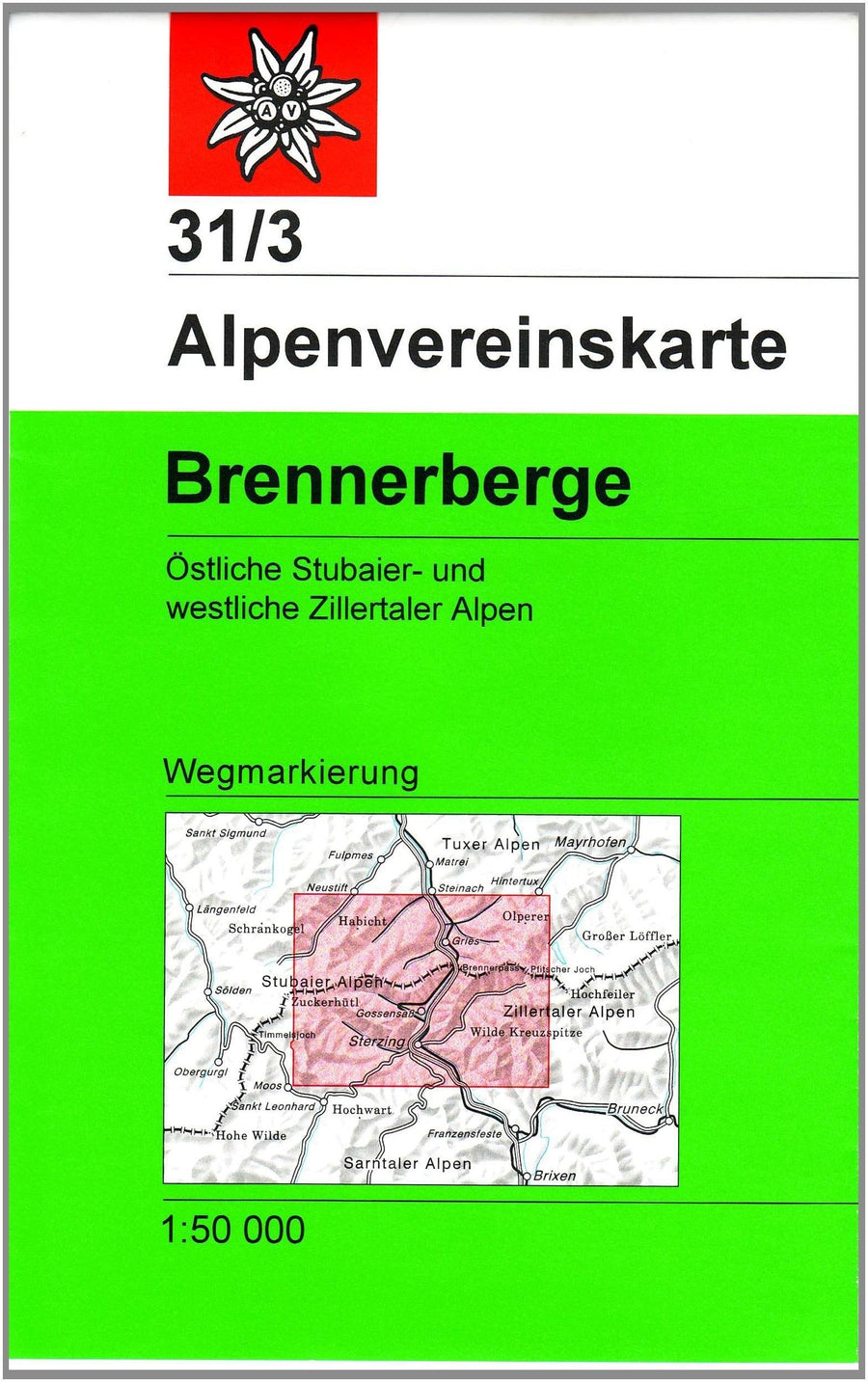 Carte de randonnée - Brennerberge, n° 31/3 (Alpes autrichiennes) | Alpenverein carte pliée Alpenverein 