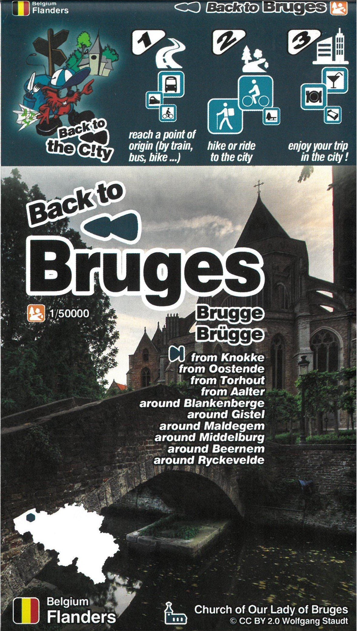 Carte de randonnée - Bruges (Belgique) | Mini Planet carte de randonnée Mini Planet