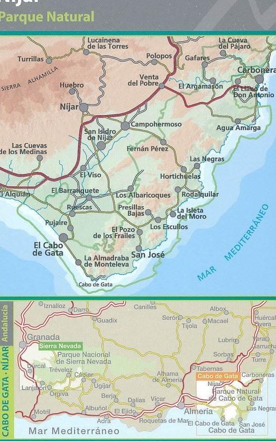 Carte de randonnée - Cabo de Gata, Nijar (Andalousie) | Alpina carte de randonnée Editorial Alpina