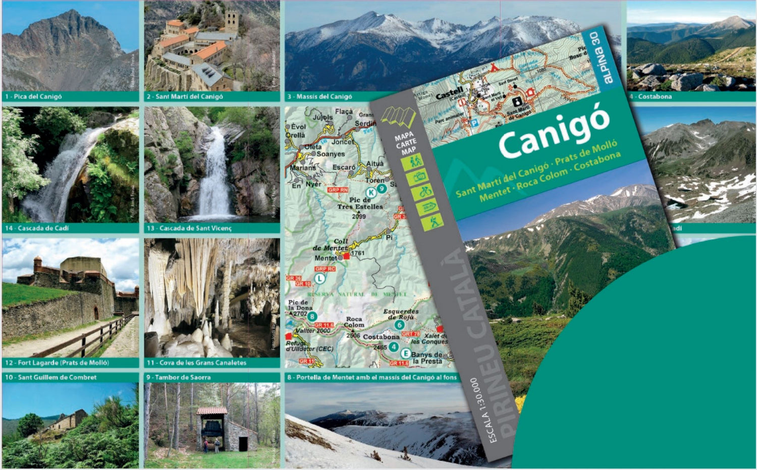 Carte de randonnée - Canigou, Sant Marti del Canigo, Prats de Mollo, Mentet (Pyrénées catalanes) | Editorial Alpina carte de randonnée Editorial Alpina