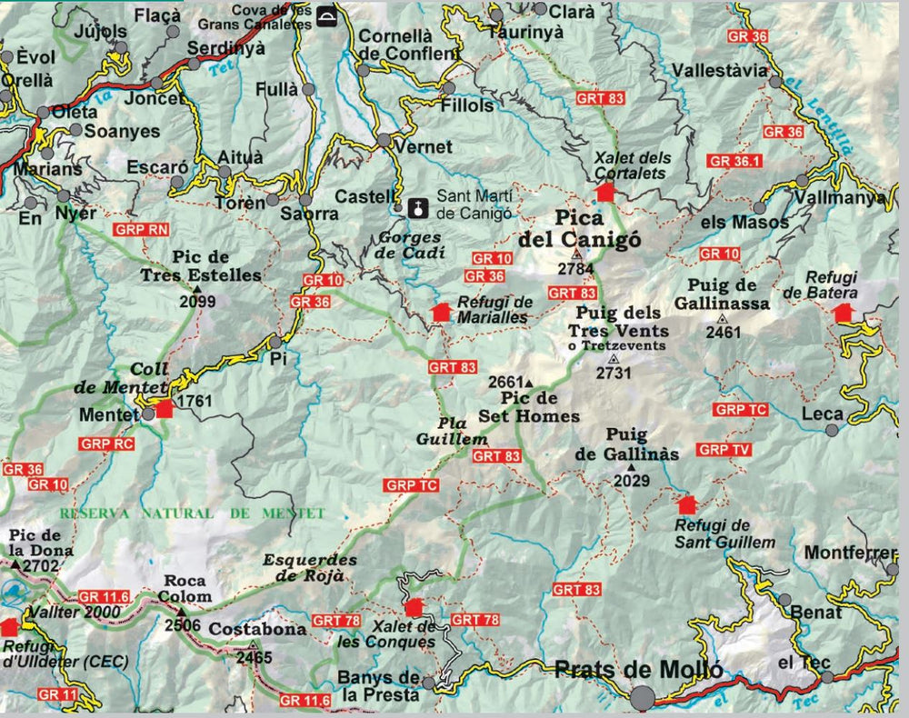 Carte de randonnée - Canigou, Sant Marti del Canigo, Prats de Mollo, Mentet (Pyrénées catalanes) | Editorial Alpina carte pliée Editorial Alpina 