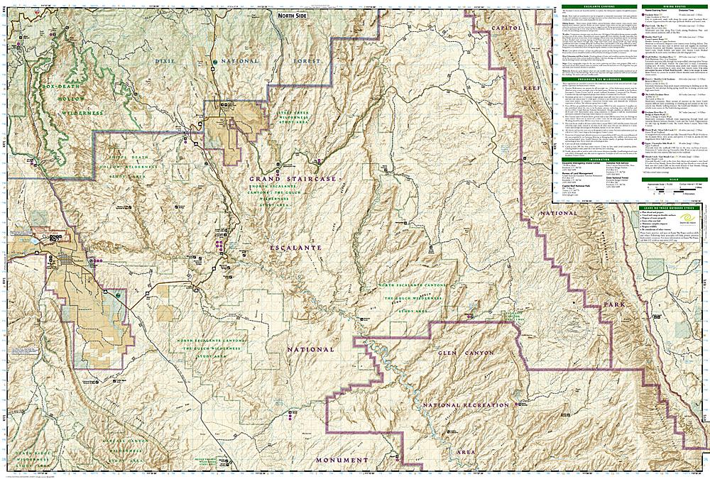 Carte de randonnée - Canyons of the Escalante (Utah), n° 710 | National Geographic carte pliée National Geographic 