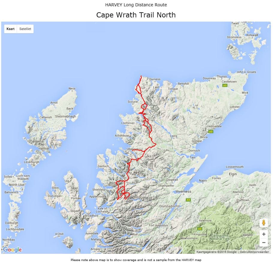 Carte de randonnée - Cape Wrath Trail Nord XT40 | Harvey Maps - National Trail maps carte pliée Harvey Maps 