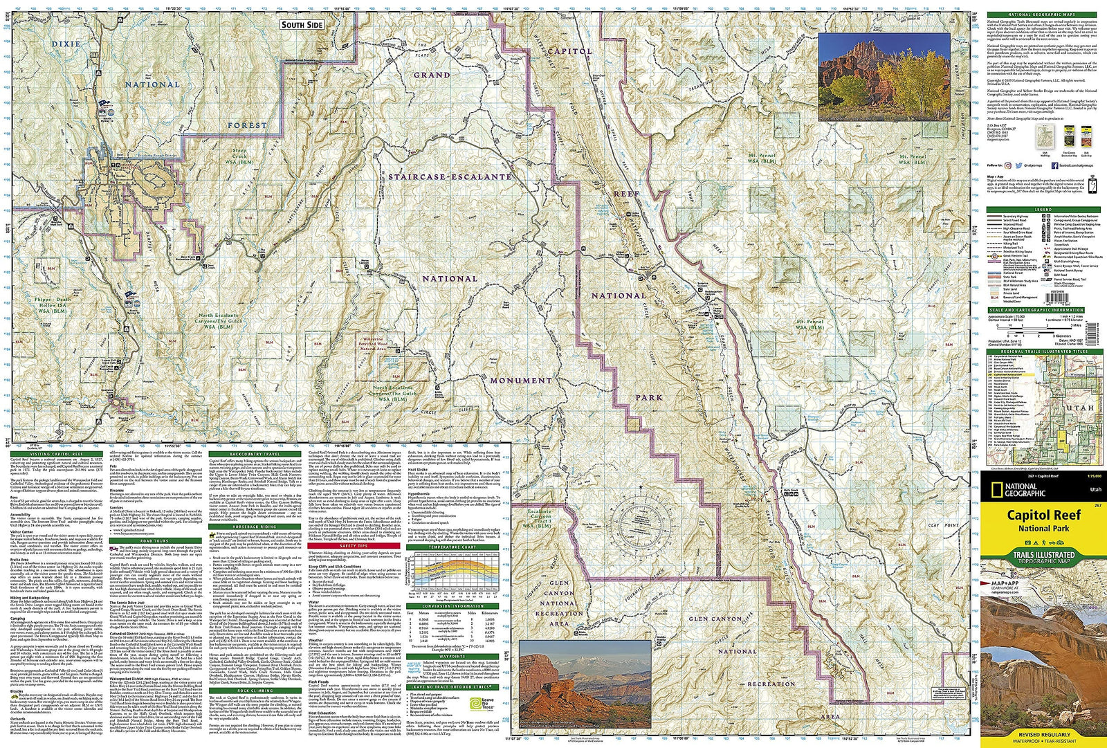 Carte de randonnée n° 267 - Capitol Reef National Park (Utah) | National Geographic carte de randonnée National Geographic