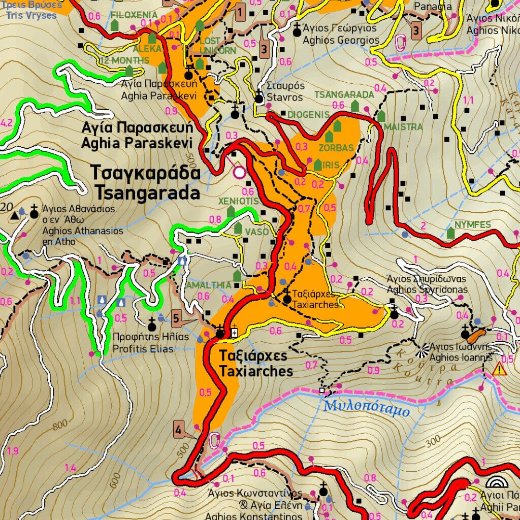 Carte de randonnée - Central Pélion (Grèce) | Terrain Cartography carte pliée Terrain Cartography 