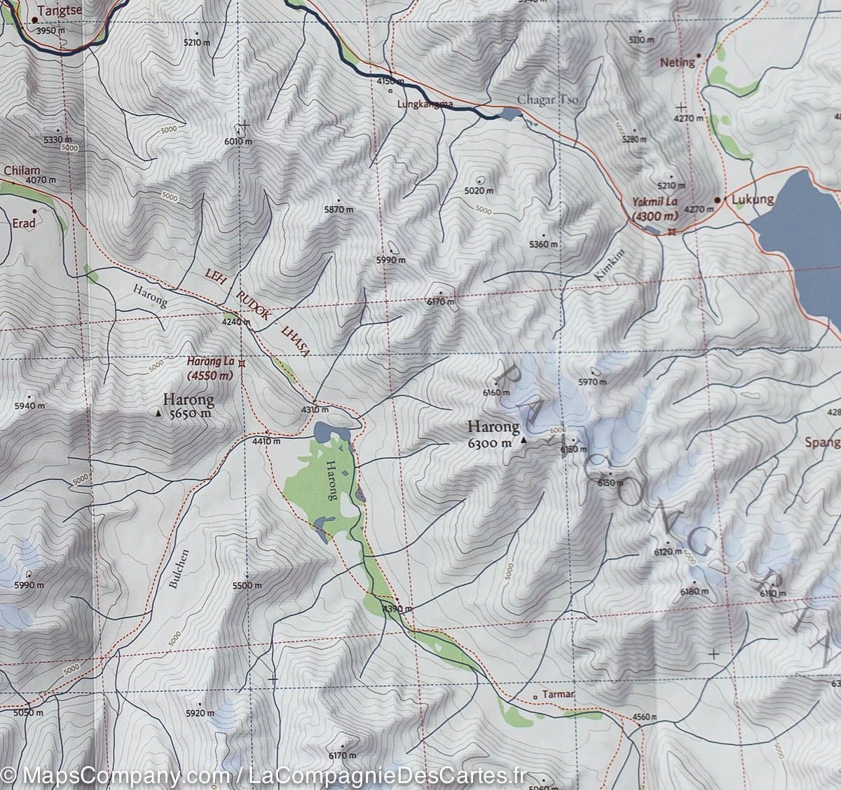 Carte de randonnée - Centre du Ladakh et du Zanskar (Inde) | Olizane carte de randonnée Olizane