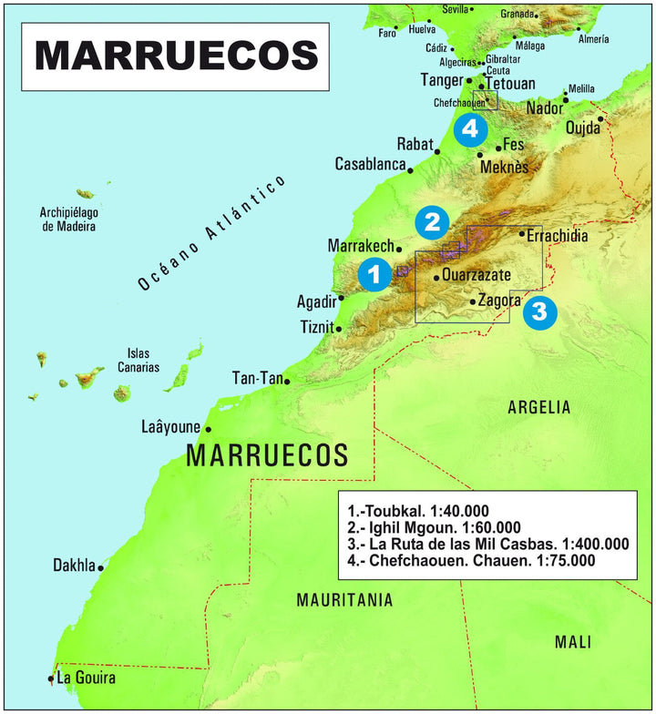 Carte de randonnée - Chefchaouen, Pays Jebala | Piolet carte pliée Editorial Piolet 