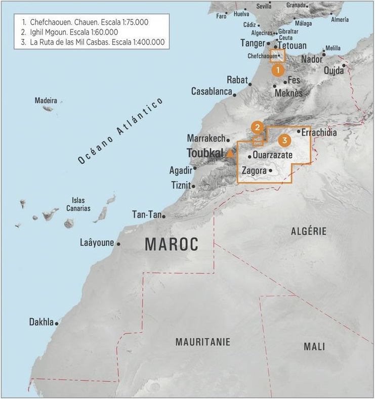 Carte de randonnée - Chefchaouen, Pays Jebala | Piolet carte de randonnée Editorial Piolet
