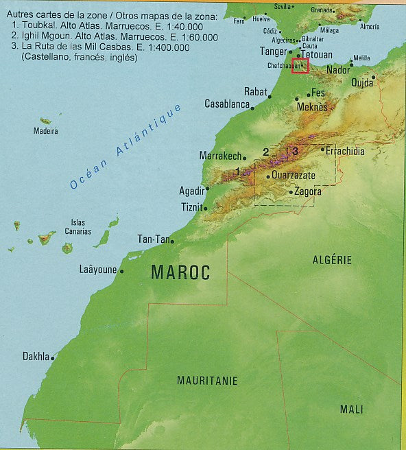 Carte de randonnée - Chefchaouen, Pays Jebala | Piolet carte pliée Editorial Piolet 