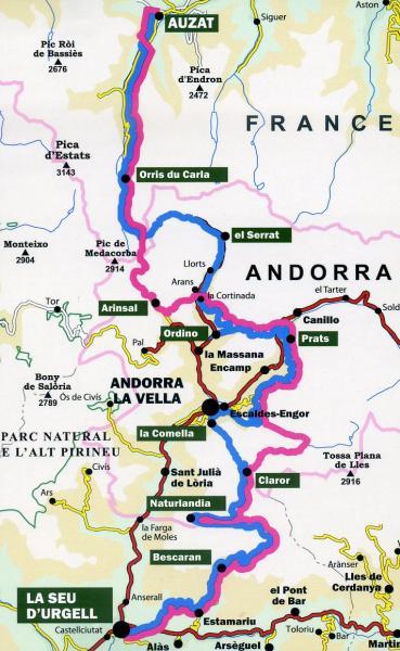 Carte de randonnée - Chemin de rencontre (Andorre, Ariège, Alt Urgel) | Alpina carte de randonnée Editorial Alpina