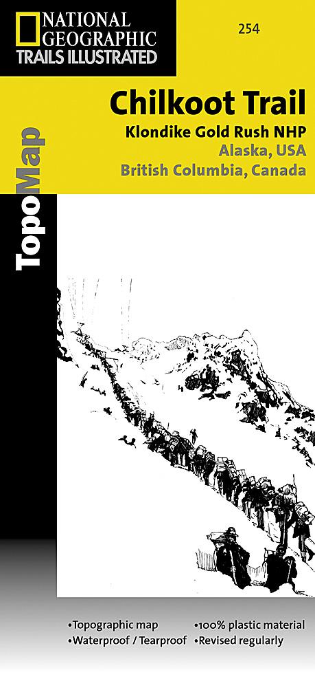 Carte de randonnée - Chilkoot Trail - Klondike Gold Rush (Alaska), n° 254 | National Geographic carte pliée National Geographic 