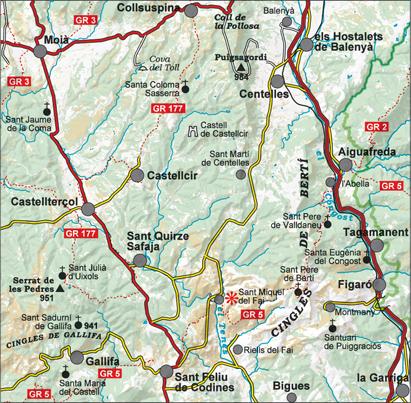 Carte de randonnée - Cingles de Berti (Catalogne), Sant Miquel del Fai - Édition 2020 | Alpina carte pliée Editorial Alpina 