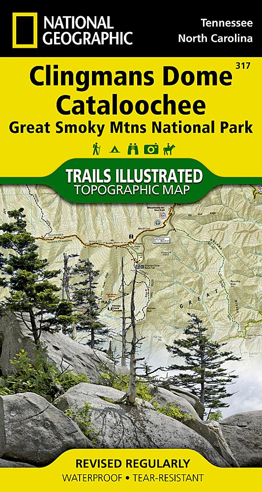 Carte de randonnée - Clingman's Dome, Cataloochee, Great Smoky Mountains nat. Park (Caroline du Nord, Tennessee), n° 317 | National Geographic carte pliée National Geographic 