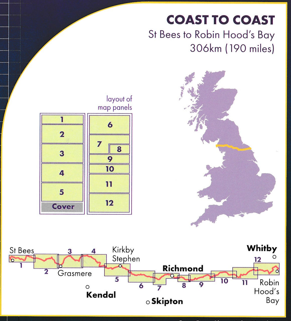 Carte de randonnée - Coast to Coast Ouest XT40 | Harvey Maps - National Trail maps carte pliée Harvey Maps 
