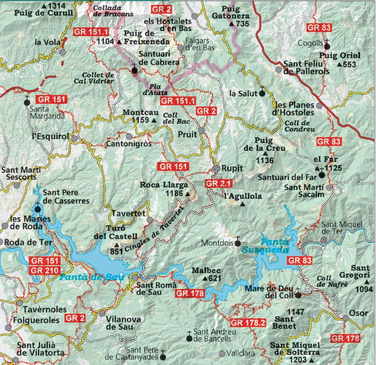 Carte de randonnée - Collsacabra, Vall de Sau (Catalogne) | Alpina carte de randonnée Editorial Alpina